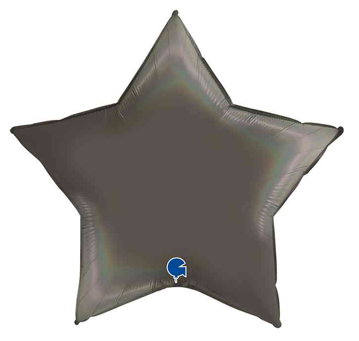 Шар фольга без рисунка 36" GR звезда голография Черная платина