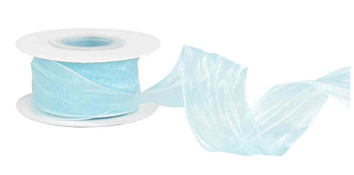 Лента Органза 40х9,14м Нежная грация Голубой ДБ