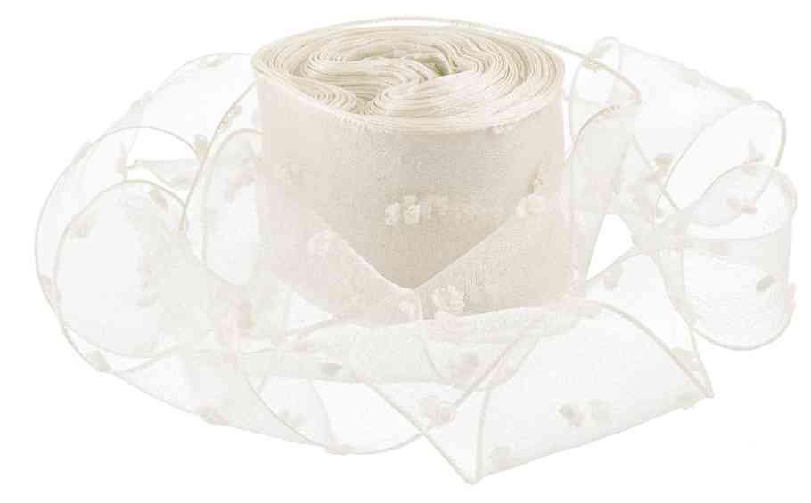 Лента Декоративная 40х9,14м Воздушные точки Кремовый ДБ