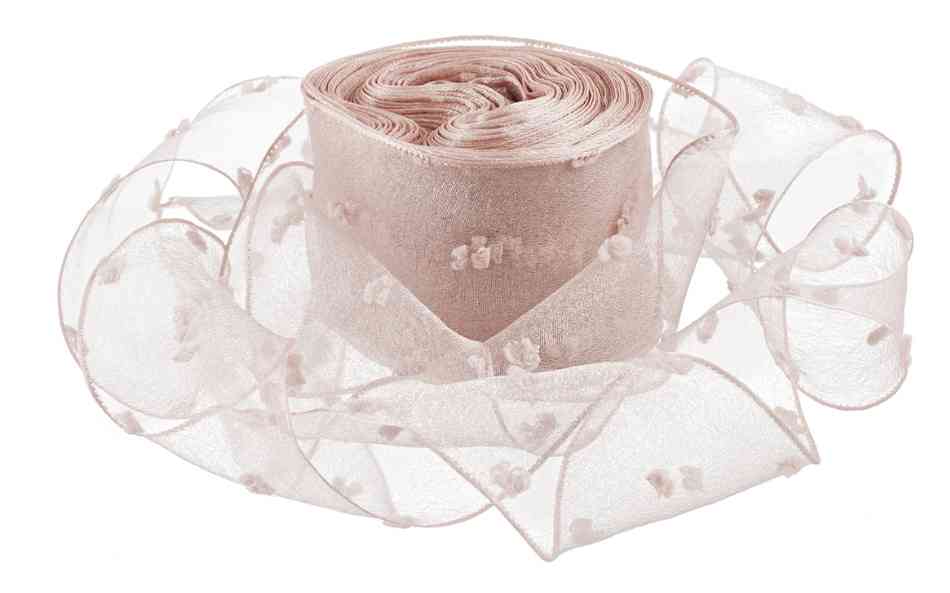 Лента Декоративная 40х9,14м Воздушные точки Пыльная роза ДБ