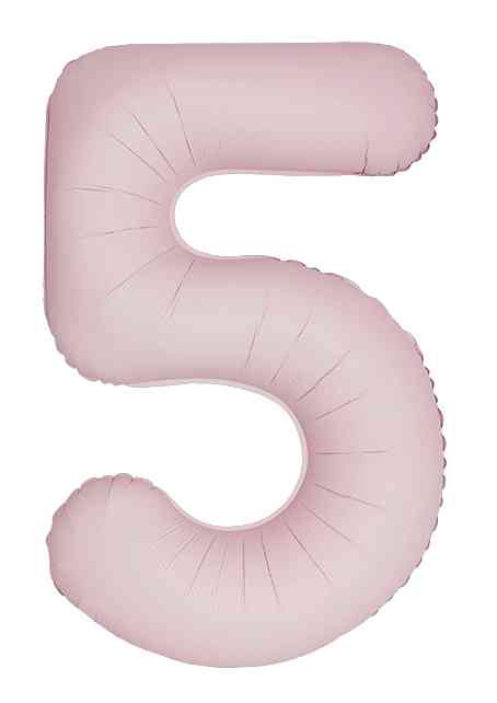 Шар фольга Цифра 40" Fm Пыльная роза Сатин "5" (упак)
