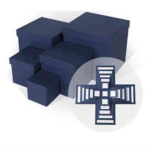 Коробка WOW - Сюрприз 15х15х15см Текстура рогожки Синий ДБ