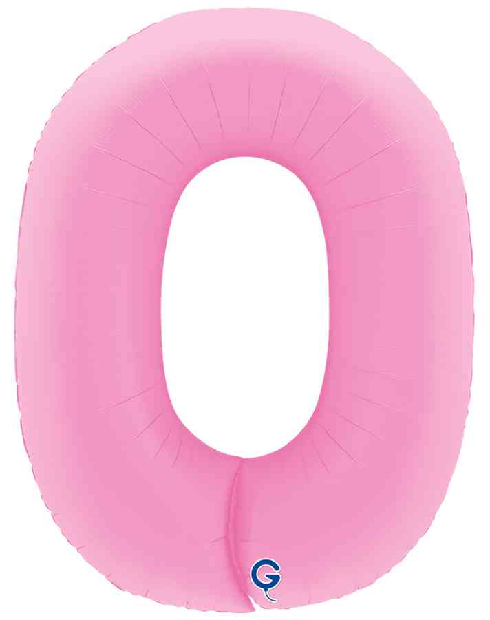 Шар фольга Цифра 40" GR Розовая Сакура Матовый "0" (упак)
