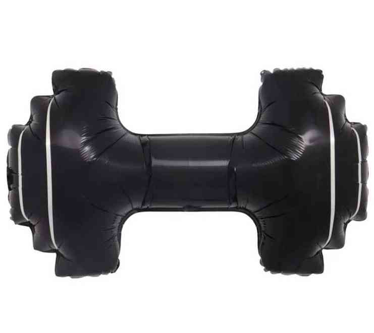 Шар фольга фигура Гантеля черная 37" 94см FL (упак)