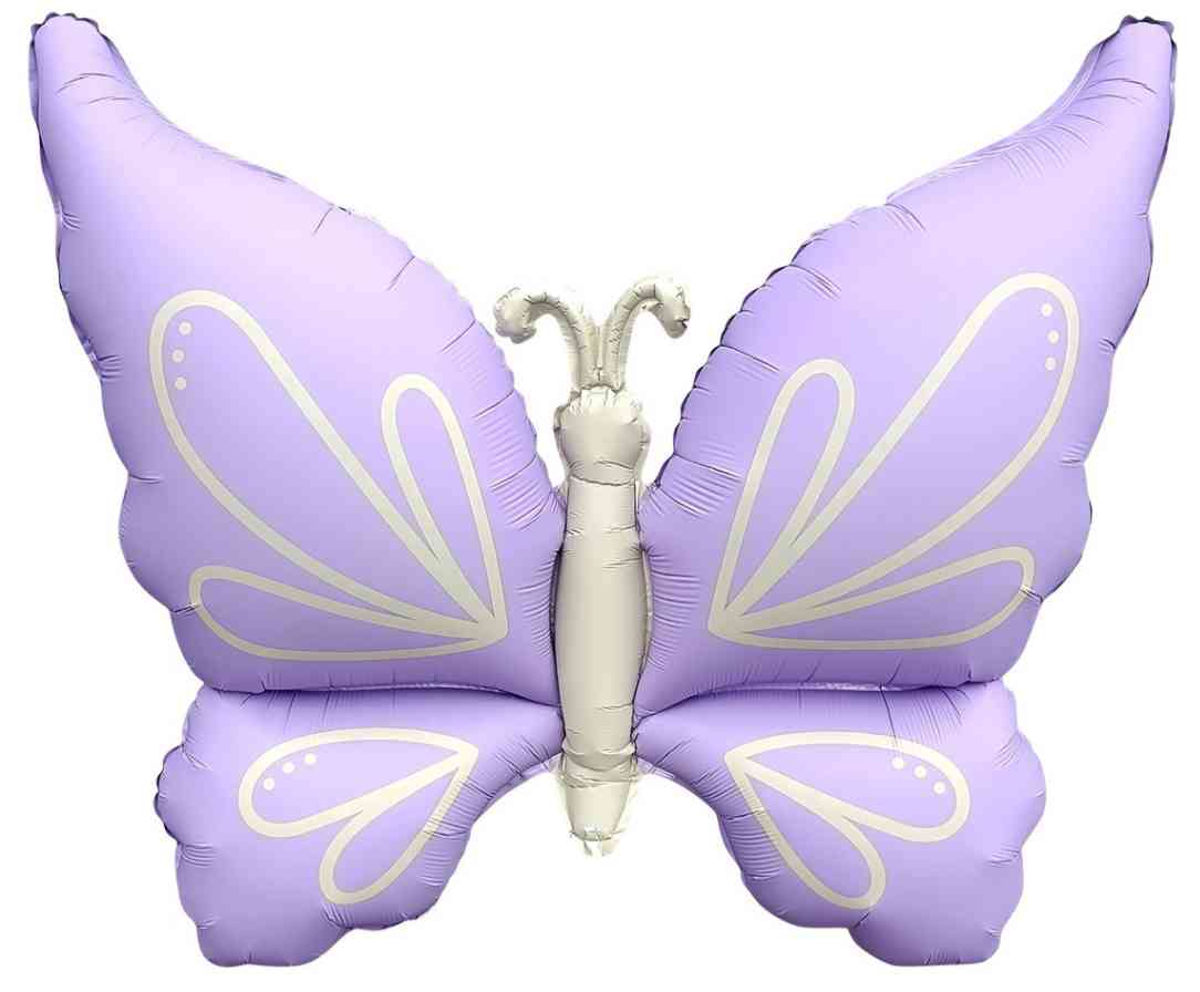 Шар фольга фигура Нежная бабочка Сиреневый Сатин 37" 94см FL (упак)