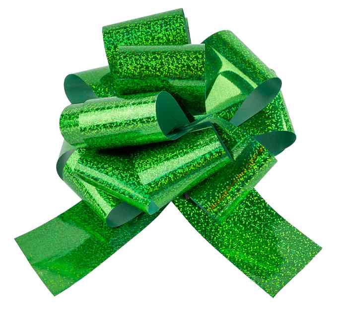 Бант 7х36см Зеленый Голография ДБ
