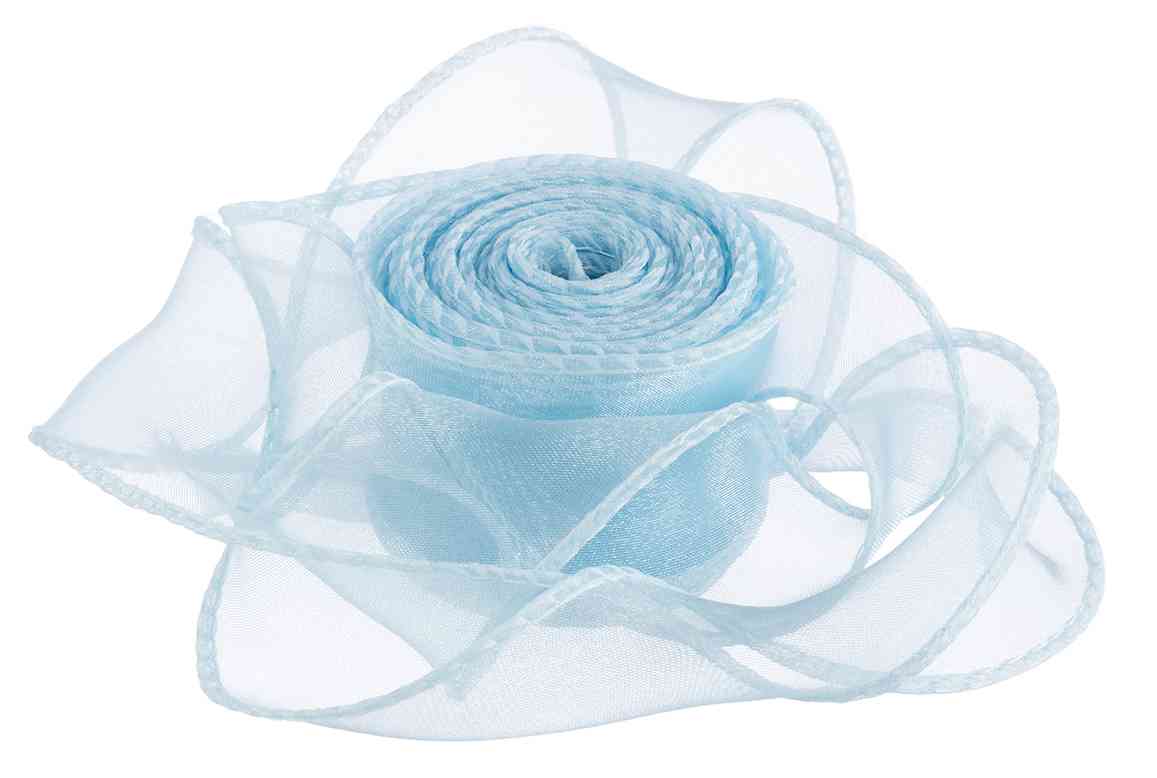 Лента органза с леской 4х9,14м Голубой ДБ