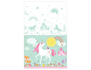 Скатерть 140*240 см, полиэтилен Нежный единорог