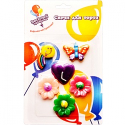 Свеча для торта фигурная Солнечный сад (уп6) ВесПраздник