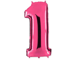 Шар фольга Цифра 40" GR Ярко Розовый Pink "1"