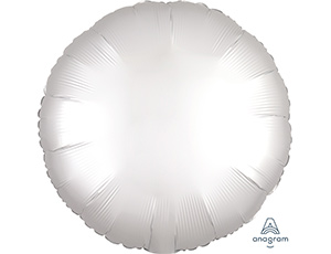 Шар фольга без рисунка 18'' круг Белый White сатин An