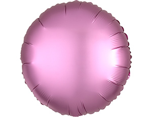 Шар фольга без рисунка 18'' круг Розово-коралловый FLamingo сатин An