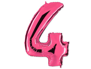 Шар фольга Цифра 40" GR Ярко Розовый Pink "4"