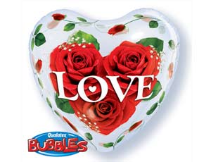 Шар фольга Сфера 3D Deco Bubble 22" Сердце Розы