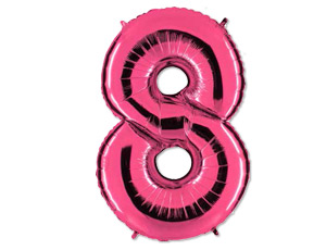 Шар фольга Цифра 40" GR Ярко Розовый Pink "8"