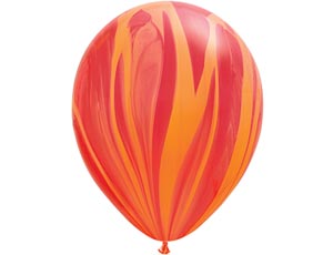 Шар латекс 11"/QL агат Красный Red Оранжевый Orange (25шт)