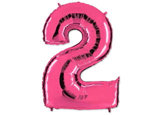 Шар фольга Цифра 40" GR Ярко Розовый Pink "2"