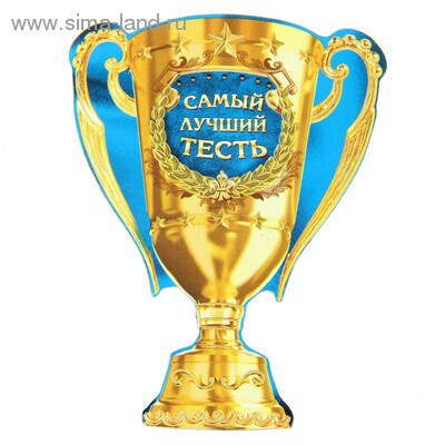 Магнит кубок Самый лучший тесть 71х93см