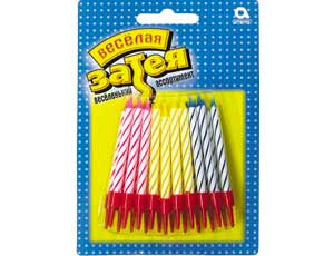 Свечи для торта 5 см, воск, 20 шт., с держателями Витые