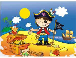 Скатерть ПЭТ 130х180см Маленький пират ВесЗатея