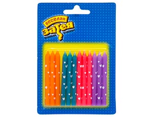 Свечи для торта 12 шт., воск Сердца