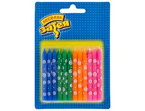 Свечи для торта 6 шт., воск Спираль