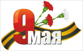 Наклейка 9 мая Гвоздики 30х18см 1082/БР