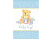 Скатерть 140*260 см, полиэтилен, голубая Медвежонок