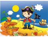 Скатерть ПЭТ 130х180см Маленький пират ВесЗатея
