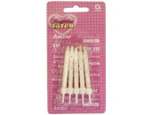 Свечи для торта с подставками 6 см, воск, 10 шт. Блеск, белые