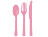 Столовые приборы пластик набор Pink (уп24)