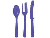Столовые приборы пластик набор Purple уп24
