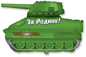 Шар фольга фигура Танк зеленый За Родину 80х75см 90л 31'' Fm