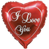 Шар фольга 32"/Fm сердце I LOVE YOU красное