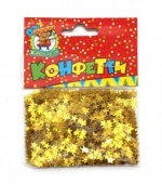 Конфетти фольга Звезды Золотые 14г