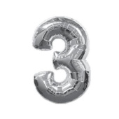 Шар фольга Цифра 32"/КА Серебро "3"