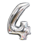 Шар фольга Цифра 32"/КА Серебро "4"