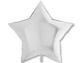 Шар фольга без рисунка 36" GR звезда пастель Белая White 36218WH