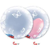 Шар фольга Сфера 3D Deco Bubble 24'' Розы изящные и бабочки