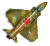 Шар фольга фигура Самолет истребитель военный 39" 97см Fm 1207-1278