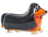 Шар фольга фигура AIR Собака Такса 28" 72см ВЗ