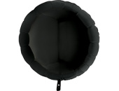 Шар фольга без рисунка 36" круг пастель Черный Black GR
