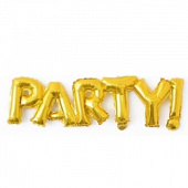 Шар фольга Буквы надпись PARTY Золото 40" 102см FL