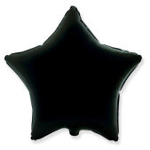 Шар фольга без рисунка 18'' звезда Черная Black пастель Fm