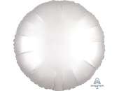 Шар фольга без рисунка 18'' круг Белый White сатин An