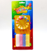 Свеча для торта с держателем Ассорти (уп24+12) КА