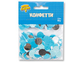 Конфетти Круг купаж тишью фольга Серебо Голубое 10г
