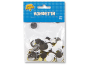 Конфетти Круг купаж тишью фольга Золото Черное 10г