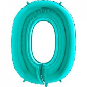 Шар фольга Цифра 40''/Fm Бирюза Тифани Tiffany "0"