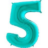 Шар фольга Цифра 40''/Fm Бирюза Тифани Tiffany "5"
